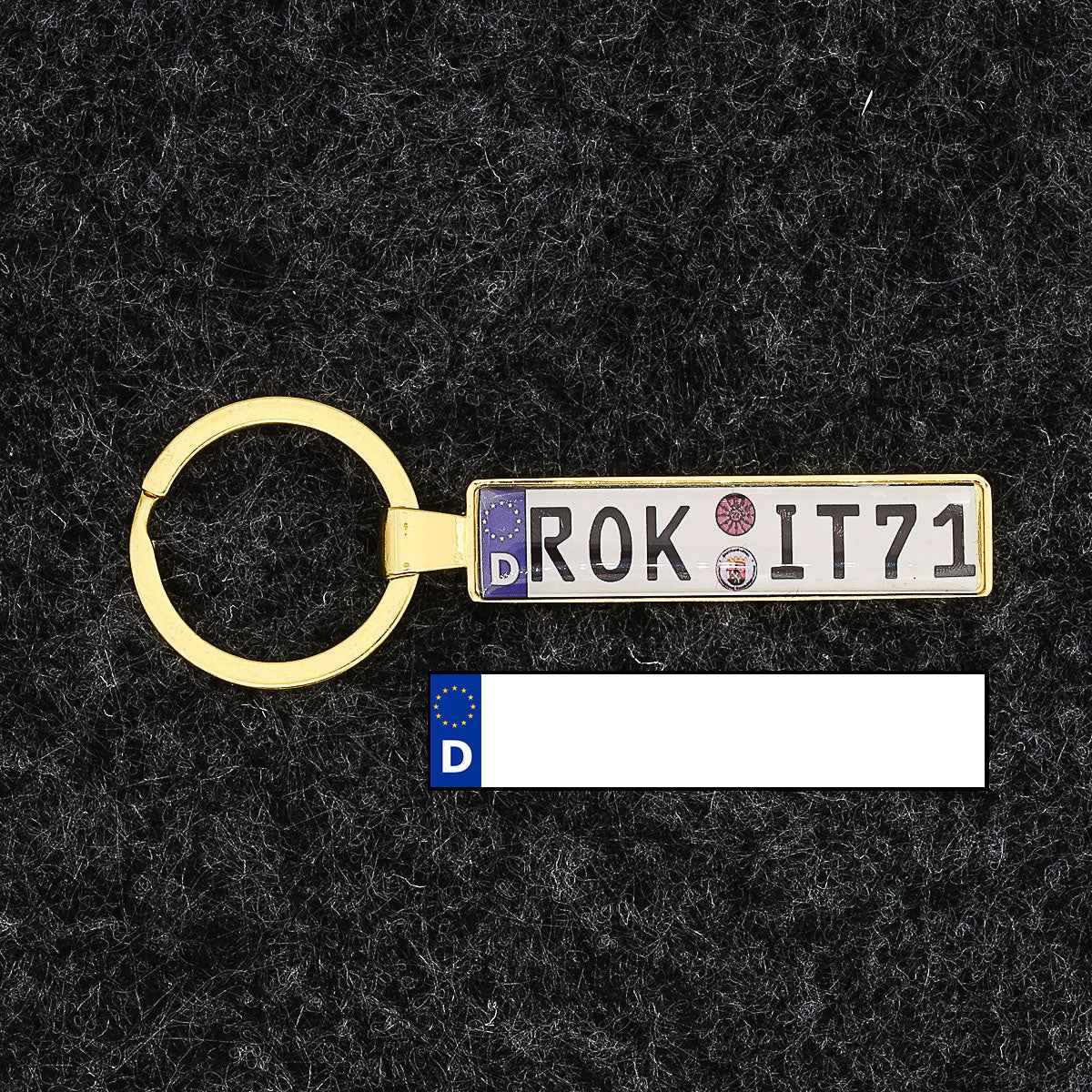 KFZ Kennzeichen Schlüsselanhänger personalisiert farbig, Beidseitig möglich