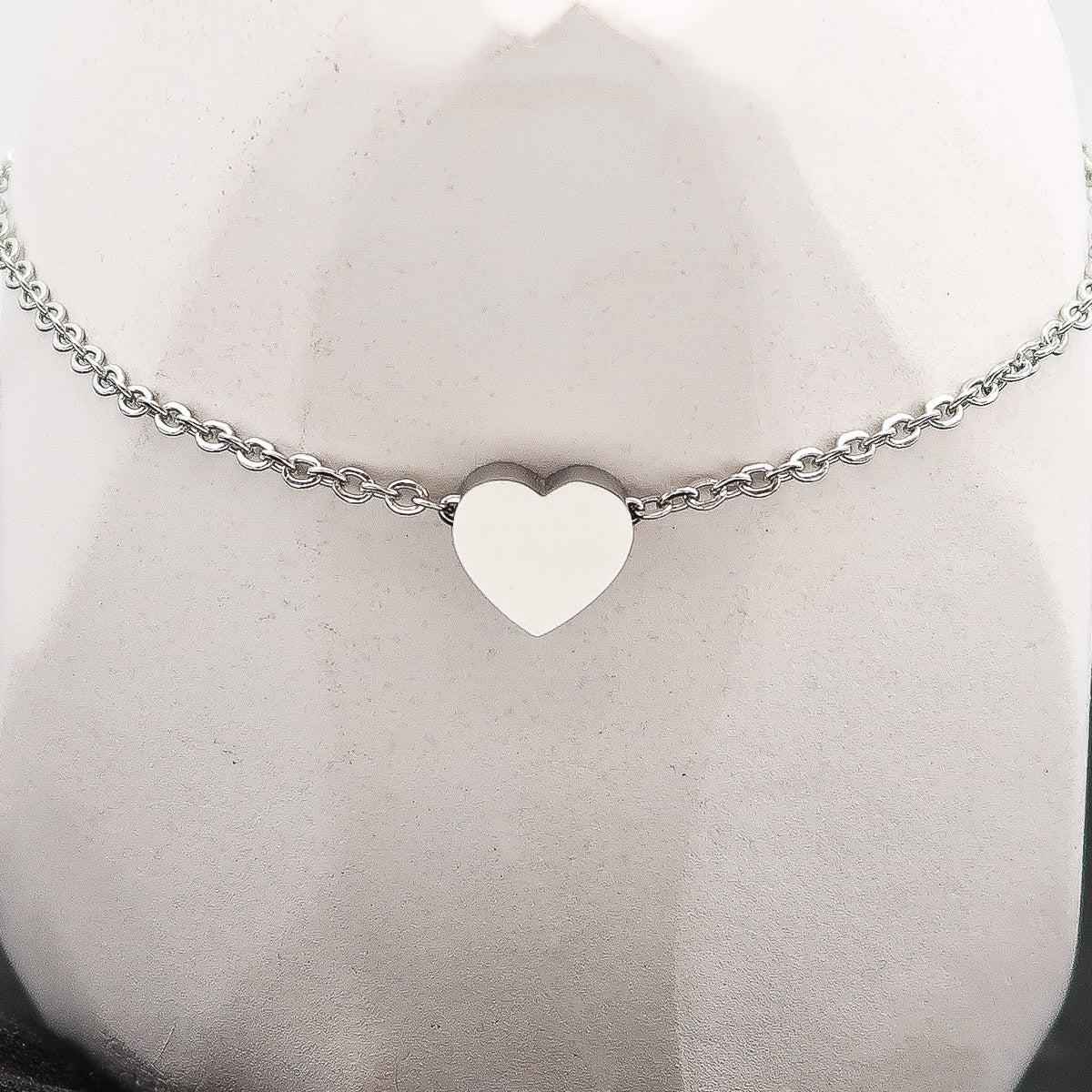 Herz Halskette graviert mit Personalisierung "Love" Gravur der Initialen, Aus Edelstahl, In Gold, Silber oder Rosé