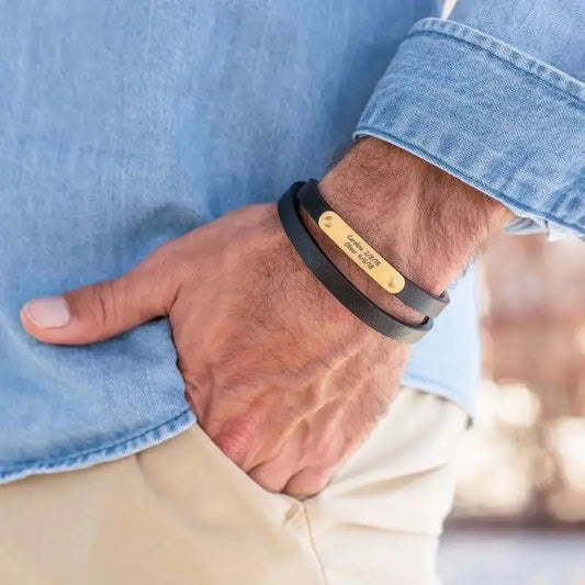 Wasserfestes Armband "Surfer" mit kostenloser Gravur - Muster in Gold