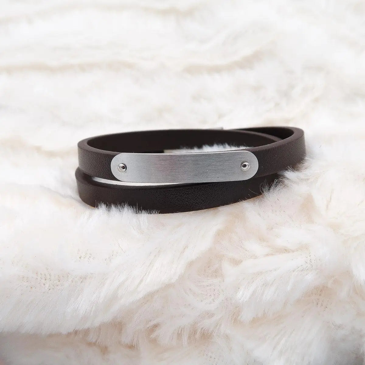 Wasserfestes Armband "Surfer" mit kostenloser Gravur, Edelstahl gebürstet