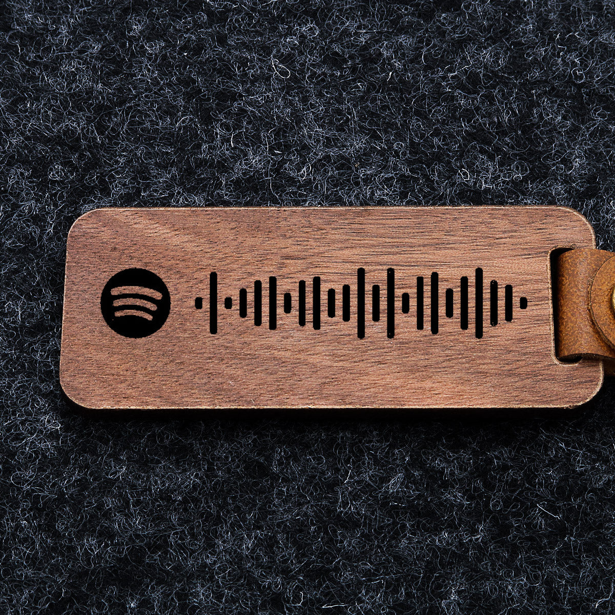 Spotify Schlüsselanhänger aus Holz mit Spotify Code