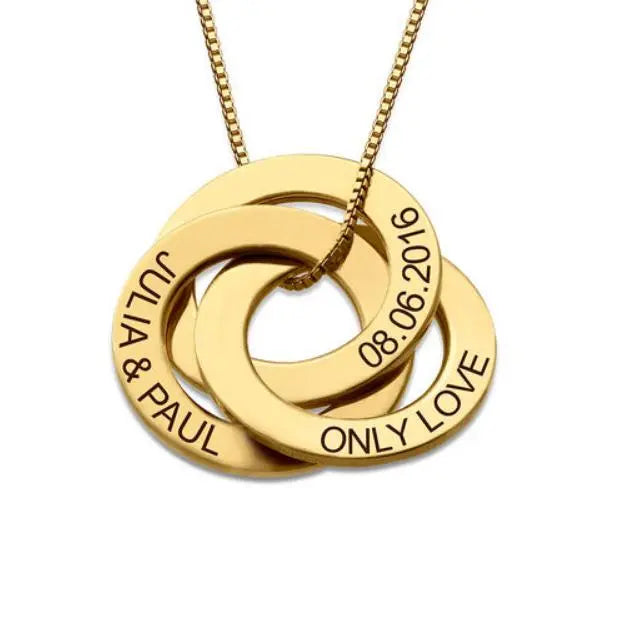 Halskette "Three Rings" - Ringe eng verschlungen
