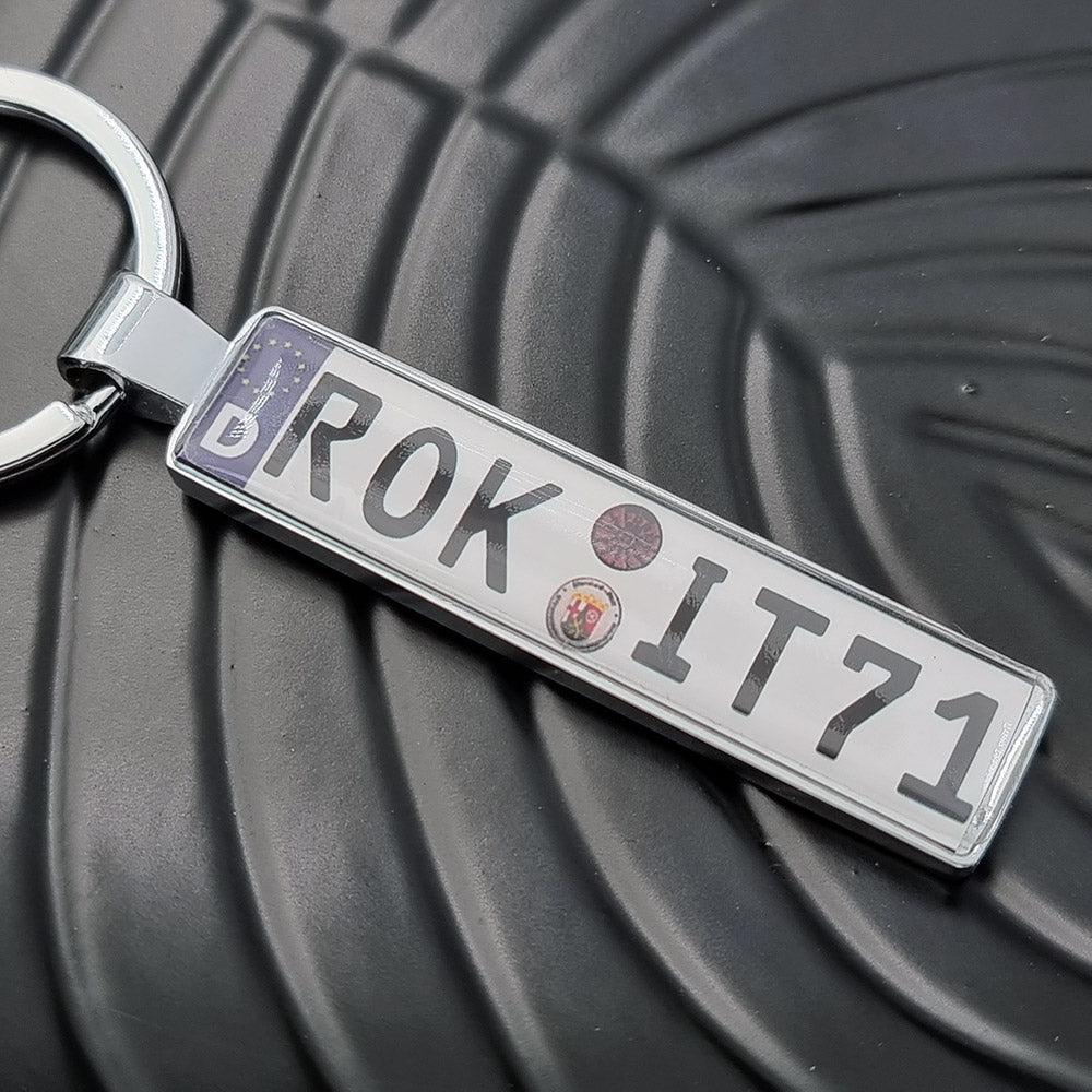 Schlüsselanhänger Kennzeichen Nummernschild Auto KFZ Wunsch