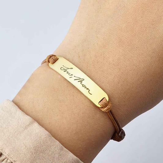 Süßes Armband "Statement" aus Seil mit Namensschild
