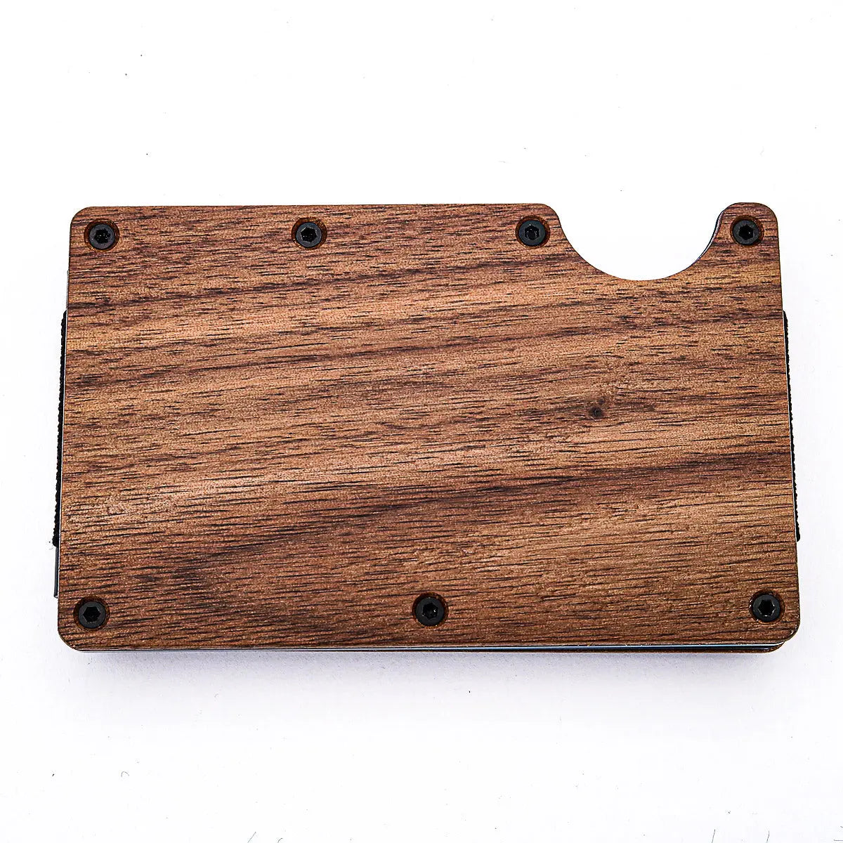 Personalisiertes Kartenetui aus Holz mit persönlicher Gravur, RFID Schutz - Walnuss / Spruch