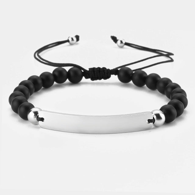 Armband Black Pearl / White Pearl - mit kostenloser Gravur