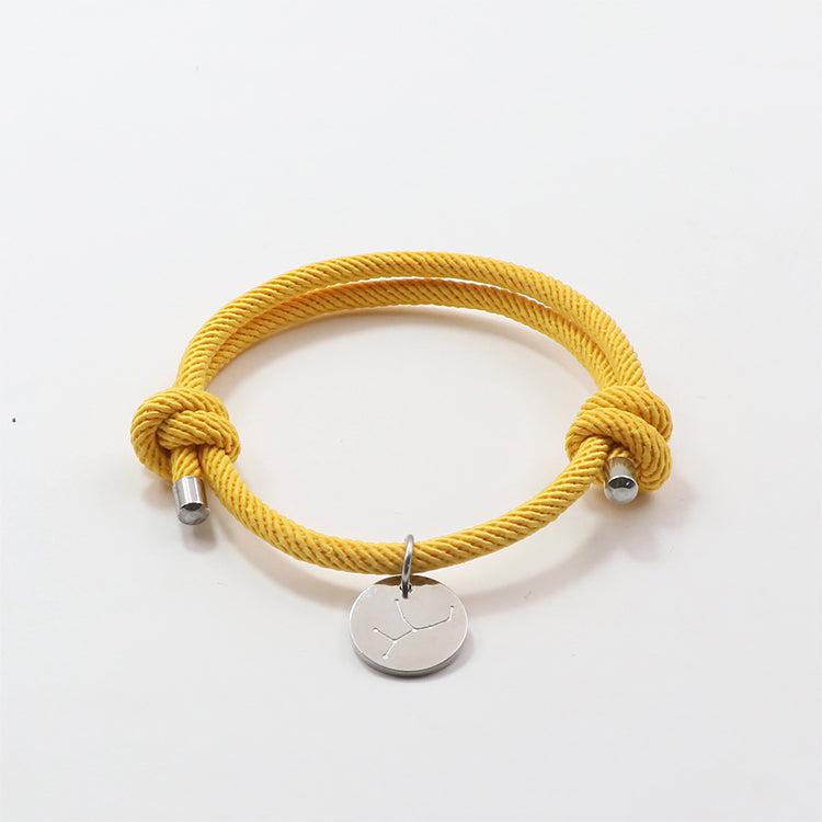 Armband "Maritim" aus Baumwolltau mit graviertem Edelstahl-Charm