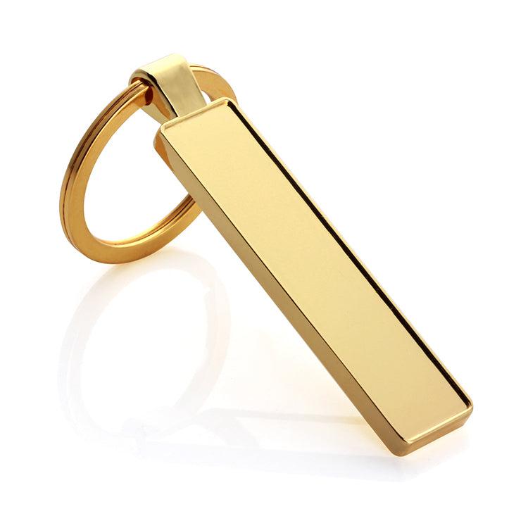 Schlüsselanhänger Kennzeichen Gold-farben Wunschtext beidseitiger
